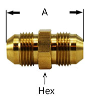 Straight Tube Union 37deg Diagram